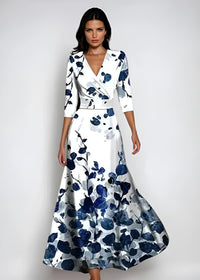 Emily - Luxuriöses Schönes Kleid – Weiß/Blau