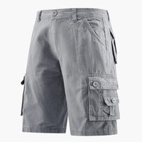 Herren Sommer Cargo-Shorts mit elastischem Bund und Taschen – Hellgrau