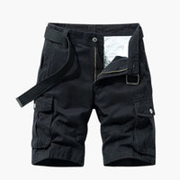 Herren Cargoshorts mit Taschen und Gürtel für den Sommer – Schwarz