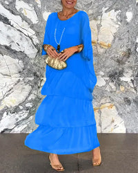 Lydia | Fabelhaftes Bauchbedeckendes Kleid – Blau