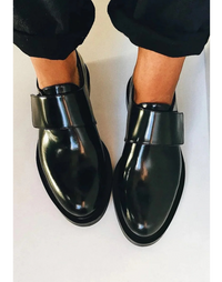 Emma | Riemchen Schlupf Loafer – Schwarz