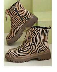 Laura | Exklusive Zebramuster Schnürschuhe – Khaki