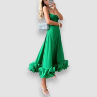 Blair | Elegantes fließendes Kleid – Grün