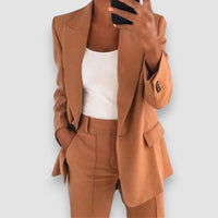 Elsa | Eleganter Blazer+Hose Business Set – Orange