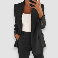 Elsa | Eleganter Blazer+Hose Business Set – Schwarz