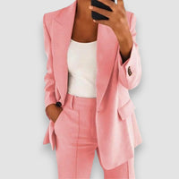 Elsa | Eleganter Blazer+Hose Business Set – Rosa
