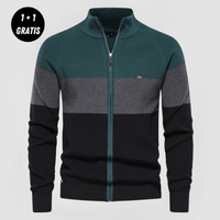 BASTIAN - STRICKPULLOVER MIT REISSVERSCHLUSS (1+1 GRATIS) – Grün