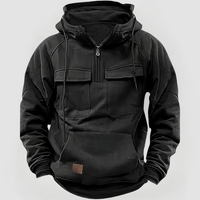 DEREK - KAPUZENPULLOVER MIT GROẞEN TASCHEN – Schwarz