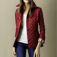 KRISTINA - GESTEPPTE TAILLIERTE JACKE – Rotwein
