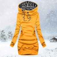 JANINE - SPORTLICHER KAPUZENPULLOVER – Gelb