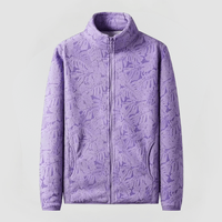 AYLA - FLEECEJACKE MIT FLORALEM MUSTER – Helllila