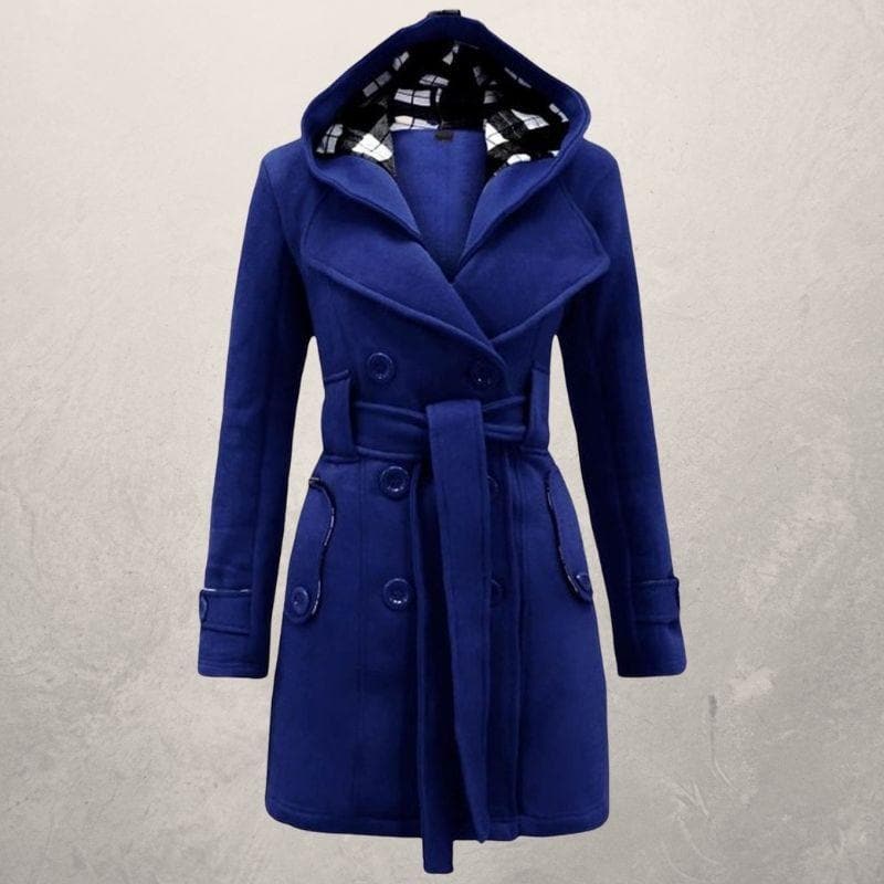 Kcie | Schicke Winterjacke mit Gürtel und Kapuze für Frauen
