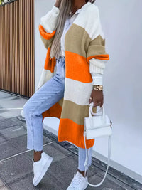 Limanonie | Gemütlicher Cardigan mit offener Vorderseite für mühelosen Stil – Orange-Rot
