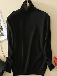Klassischer Damen Rollkragenpullover – Schwarz