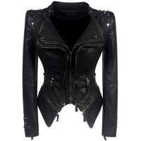 Bikerjacke Damen Slim Fit | Mit Reißverschluss für den Alltag – Schwarz
