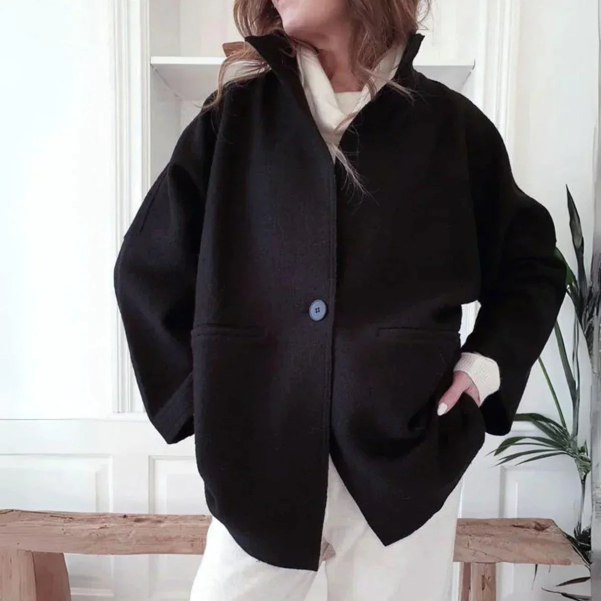 Selene - Langärmelige gestrickte Baumwoll-Strickjacke
