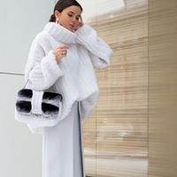 Oversize Strick Rollkragenpullover – Weiß