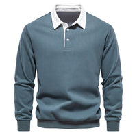 Pullover Herren Langarm Polo | Klassischer Kragen – Grün