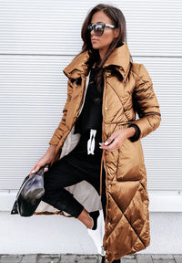 Bawol | Baumwollene gesteppte Parka-Jacke – Braun