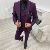 Herren Moderne Anzug | Dreiteilig – Lila