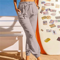 OLIVE - Hose mit Kordelzug – Grau