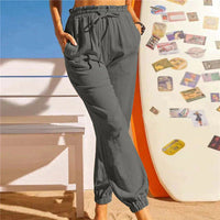 OLIVE - Hose mit Kordelzug – Dunkelgrau