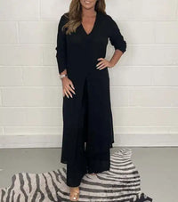 Verena - Elegantes 2-teiliges Set – Schwarz