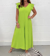 Jumpsuit Kleid – Leuchtendes Grün