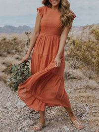 Amelia | Elegantes Kleid mit Bauchbedeckung – Orange