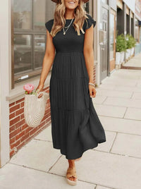 Amelia | Elegantes Kleid mit Bauchbedeckung – Schwarz