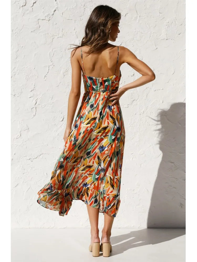 Jenela - Sommerliches rückenfreies Kleid