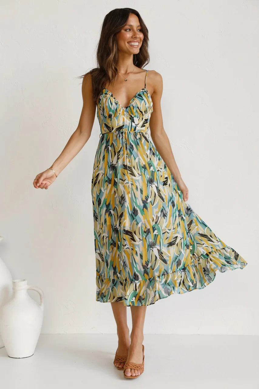 Jenela - Sommerliches rückenfreies Kleid