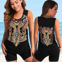 Tankini für Damen - Eleganter Badeanzug für den Sommer 2024 – 8373-schwarz