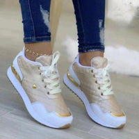 Hattie - Plateau Frauen Turnschuhe – Aprikose