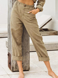 Juuls - Sommerhosen aus Leinen – Khaki