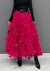 Silviya | Damen Eleganter Stilvoll Rock | Lang – Rosa