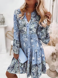 Heidi-Mode | Lässiges Kleid Mit Rüschen – Blau
