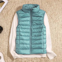 Steppweste für Damen - Superleichte ärmellose Sommerjacke – Hellblau
