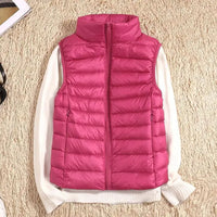 Steppweste für Damen - Superleichte ärmellose Sommerjacke – Rosarot