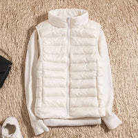 Steppweste für Damen - Superleichte ärmellose Sommerjacke – Weiß