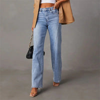 Laney Gerade Geschnittene Jeans mit Hoher Taille – Blau
