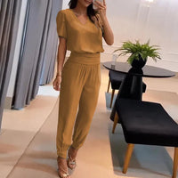 Precious | Stilvolles Set aus Oberteil und Hose – Khaki