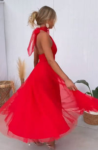 Kinsley | Elegantes Frühling-Sommer-Kleid – Rot