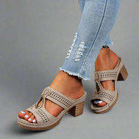 Albrechtine | Orthopädische Sandalen mit Strass-Komfort – Khaki