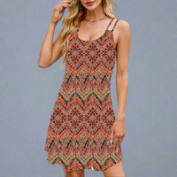 Ottokarina | Sexy Bohemian Strandkleid für den Sommer – Geometrische Blumen