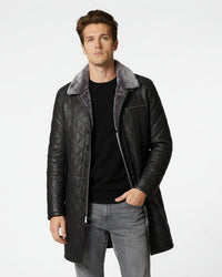 Steppjacke für Herren mit Kragen – Schwarz