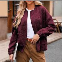 Jacke Damen Übergang mit floralem Muster | Leicht &amp; Kurz – Rot