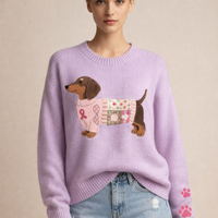 Laarni™ – Pullover mit Hund in Bunten Kleidern – Lila