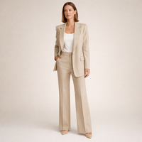 Della - strukturierter Hosenanzug – Beige