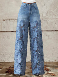 Hanna | Jeans Damen Patchwork modern & elegant – Blau